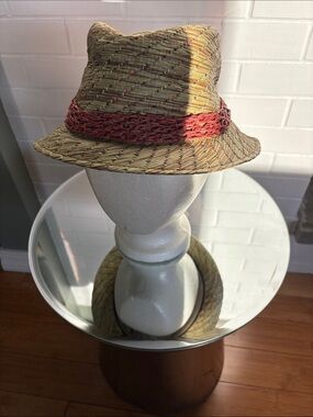 pistil Natural Straw Hat with Multicolor Raffia Threading